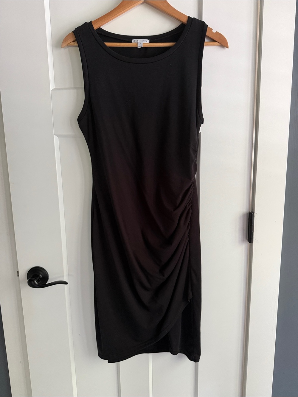 Leith sleeveless dress with side ruching